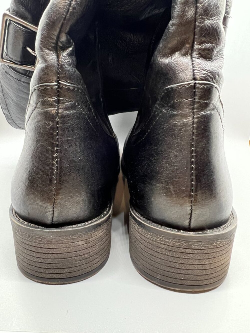 Steve Madden Black Leather Over The Knee Riding Boots Size 9 - Picture 8 of 10